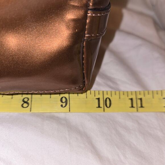 Coach Madison Demi Copper Patent Leather Small Pleated Bag Excellent Condition - Picture 12 of 16